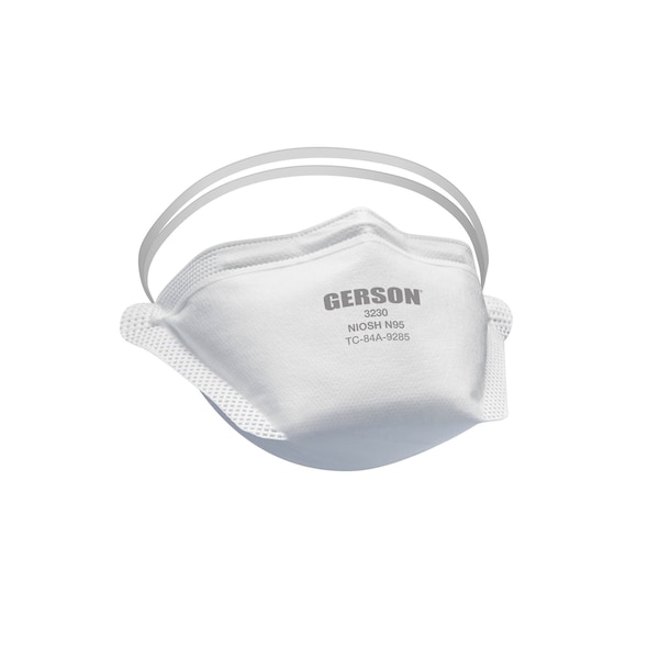 Gerson NIOSH N95 Particulate Respirator, Pouch Style, Individually Wrapped, 50 Pack, Case of 4, 200PK 083230 - main
